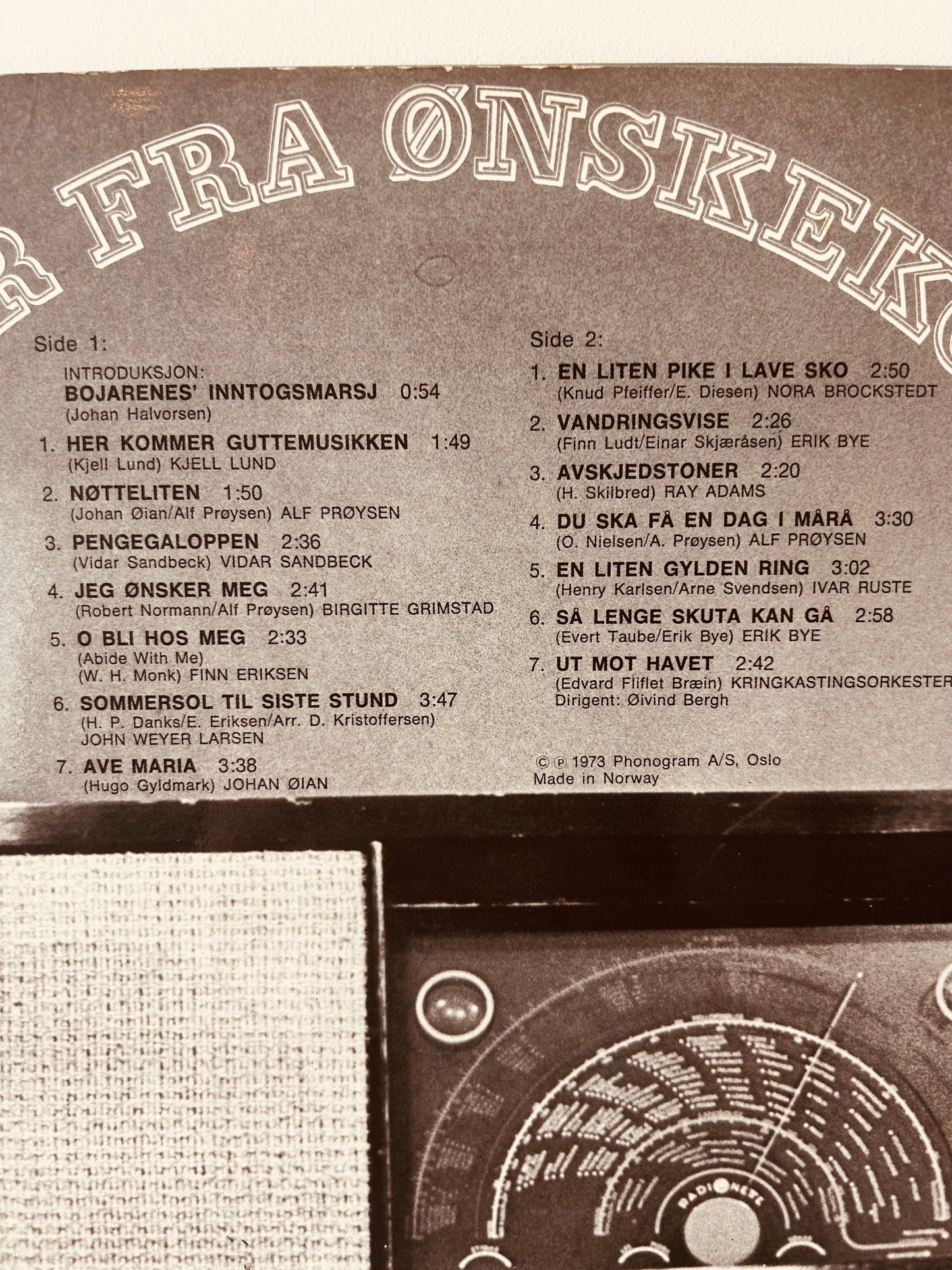 LP - Favoritter fra Ønskekonserten, 1973